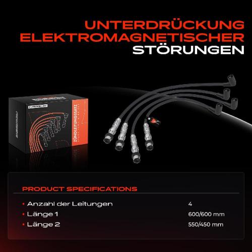 Frankberg 4x Zündleitungssatz Zündkabel für VW Golf Polo Beetle Skoda Rapid Seat Ibiza Bild Frankberg 4x Zündleitungssatz Zündkabel für VW Golf Polo Beetle Skoda Rapid Seat Ibiza