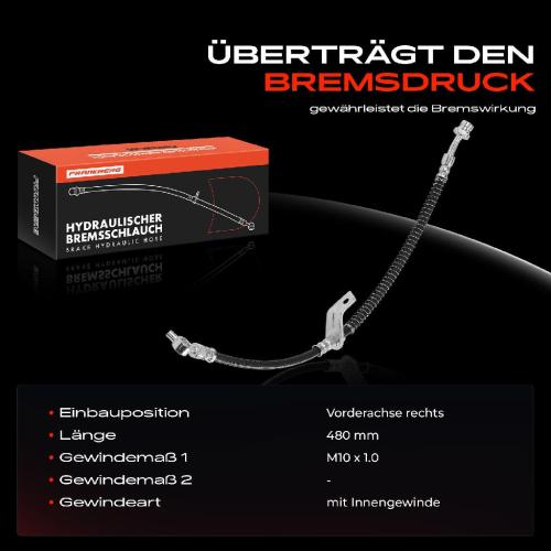 Frankberg 1x Bremsschlauch Bremsschläuche Vorderachse Rechts für Hyundai i30 PD PDE PDEN KIA Ceed Bild Frankberg 1x Bremsschlauch Bremsschläuche Vorderachse Rechts für Hyundai i30 PD PDE PDEN KIA Ceed