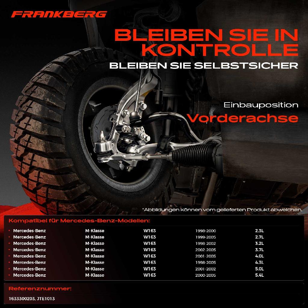 2x Spurstange Vorderachse für Mercedes-Benz M-Klasse W163 2.3L 2.7L 3.2L 3.7L 4.0L 4.3L 5.0L 1998-2005