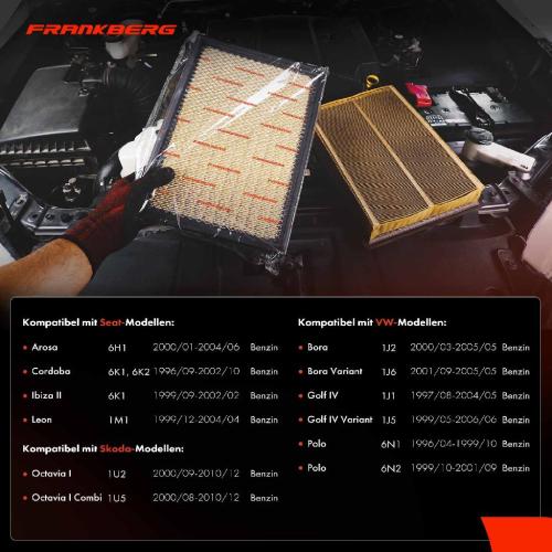 1x Luftfilter Filtereinsatz für VW Golf 4 1J Polo 6N Bora Seat Ibiza 2 Skoda 1.4 1.6 Bild 1x Luftfilter Filtereinsatz für VW Golf 4 1J Polo 6N Bora Seat Ibiza 2 Skoda 1.4 1.6