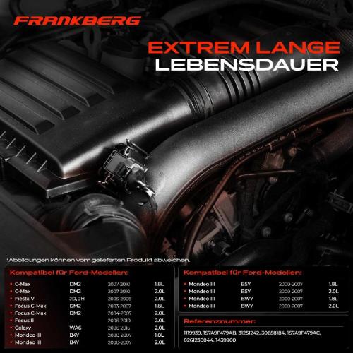 Frankberg 1x Saugrohrdruck Sensor für Ford Focus C-Max Mondeo 3/4 S-Max Transit 1.8L 2.0L 2.5L Bild Frankberg 1x Saugrohrdruck Sensor für Ford Focus C-Max Mondeo 3/4 S-Max Transit 1.8L 2.0L 2.5L