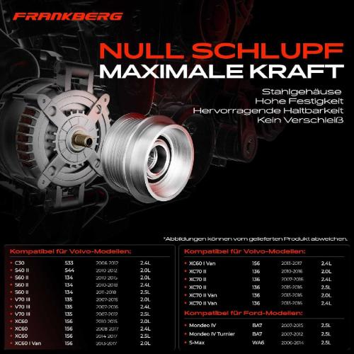 1x Generatorfreilauf Lichtmaschine für Ford Mondeo 4 Volvo S60 II S80 II XC60 I Bild 1x Generatorfreilauf Lichtmaschine für Ford Mondeo 4 Volvo S60 II S80 II XC60 I