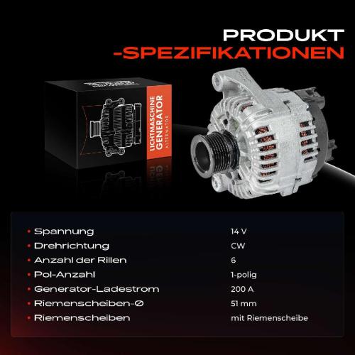 1x Lichtmaschine Generator für Mercedes-Benz W205 A205 C205 S205 C218 X218 Bild 1x Lichtmaschine Generator für Mercedes-Benz W205 A205 C205 S205 C218 X218