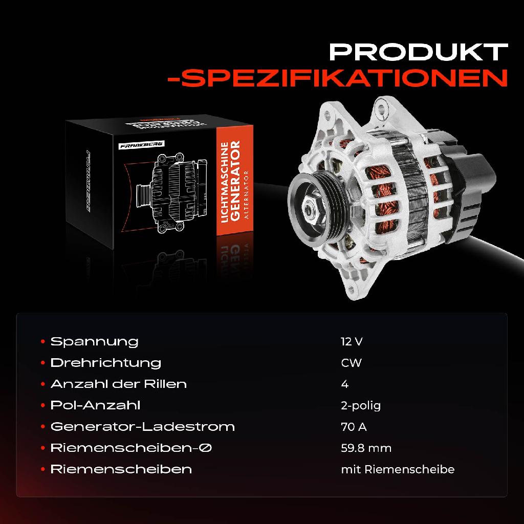 1x Lichtmaschine Generator für Hyundai Atos MX Getz TB i10 KIA Picanto 1.0L 1.1L