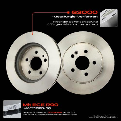 2x Bremsscheiben Vorderachse für Mercedes-Benz M-Klasse W163 2.3L 2.7L 3.2L 1998-2000 Bild 2x Bremsscheiben Vorderachse für Mercedes-Benz M-Klasse W163 2.3L 2.7L 3.2L 1998-2000