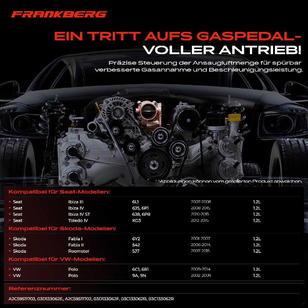 1x Drosselklappe Drosselklappenstutzen für VW Polo 9N Skoda Fabia Seat Ibiza 1.2L
