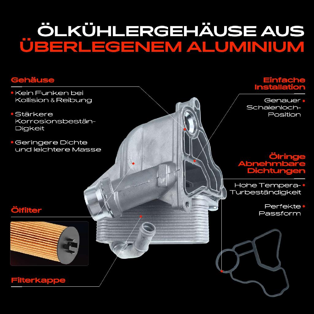 1x ÖlkühlerÖlfilter für BMW E81 E87 F20 F21 2er F34 E90-E93 E60 F10