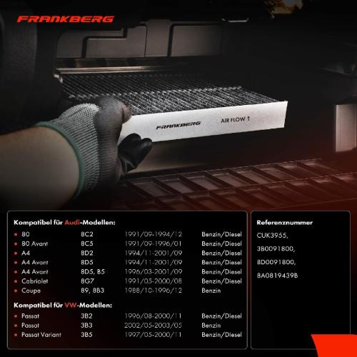 2x Innenraumfilter Aktivkohle für Audi A4 8D2 8D5 B5 80 8C VW Passat 3B2 3B5 Bild 2x Innenraumfilter Aktivkohle für Audi A4 8D2 8D5 B5 80 8C VW Passat 3B2 3B5