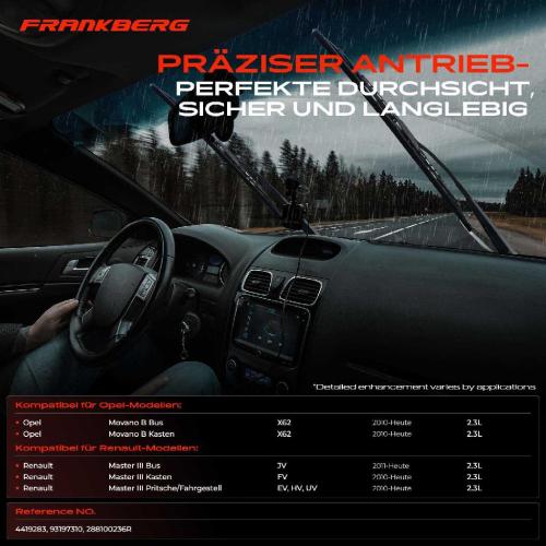 Frankberg 1x Wischermotor Scheibenwischermotor Vorne für Opel Movano B X62 Renault Master III JV Bild Frankberg 1x Wischermotor Scheibenwischermotor Vorne für Opel Movano B X62 Renault Master III JV