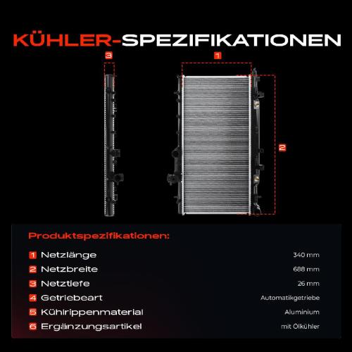 1x Kühler Wasserkühler Motorkühler für Subaru Impreza Station Wagon/Stufenheck GD 2.0 AWD 2000-2007 Bild 1x Kühler Wasserkühler Motorkühler für Subaru Impreza Station Wagon/Stufenheck GD 2.0 AWD 2000-2007