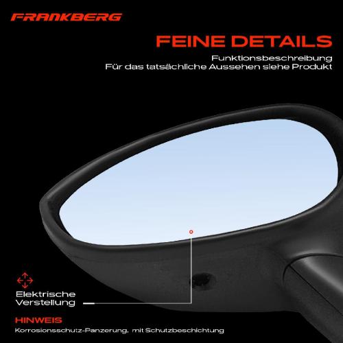 Frankberg 1x Außenspiegel Links für Fiat 500 C 595 695 595C 695C 312 Bild Frankberg 1x Außenspiegel Links für Fiat 500 C 595 695 595C 695C 312