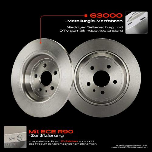 2x Bremsscheiben Hinterachse für Ford Kuga II Van Mondeo V Stufenheck DM2 Bj ab 2013 Bild 2x Bremsscheiben Hinterachse für Ford Kuga II Van Mondeo V Stufenheck DM2 Bj ab 2013