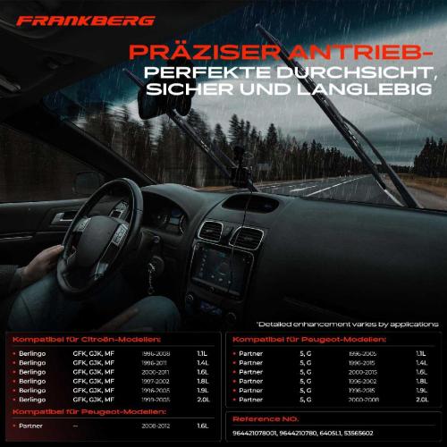 Frankberg 1x Wischermotor Scheibenwischermotor Vorne für Citroën Berlingo Peugeot Partner Bild Frankberg 1x Wischermotor Scheibenwischermotor Vorne für Citroën Berlingo Peugeot Partner