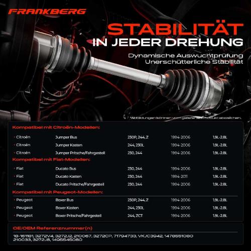 1x Antriebswelle Vorderachse Links für Citroën Jumper Bus Peugeot Boxer Bus Kasten Fiat Ducato Bus Bild 1x Antriebswelle Vorderachse Links für Citroën Jumper Bus Peugeot Boxer Bus Kasten Fiat Ducato Bus