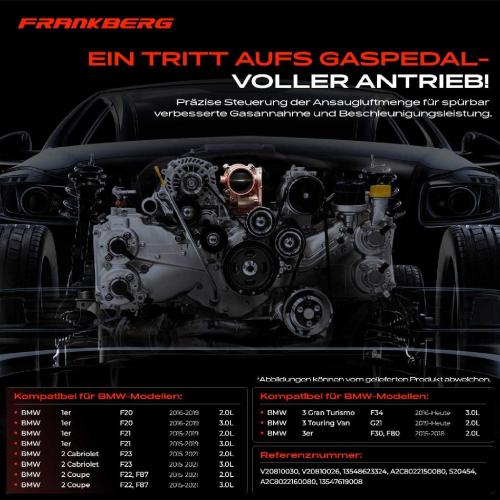Frankberg 1x Drosselklappe Drosselklappenstutzen für BMW F30 F31 F33 F34 F20 F21 F23 F22 Bild Frankberg 1x Drosselklappe Drosselklappenstutzen für BMW F30 F31 F33 F34 F20 F21 F23 F22