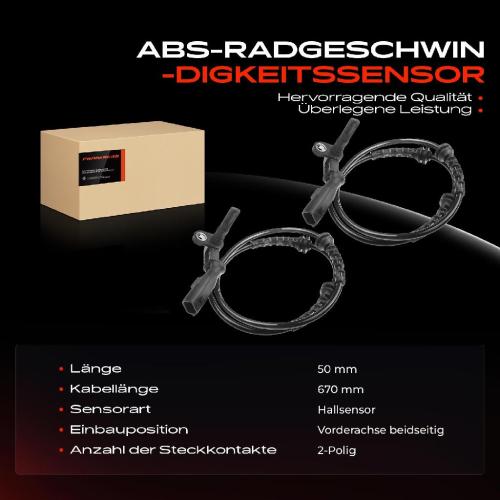 2x ABS Sensor Vorne für Renault Espace V Grand Scénic IV Megane Grandtour Schrägheck Bild 2x ABS Sensor Vorne für Renault Espace V Grand Scénic IV Megane Grandtour Schrägheck