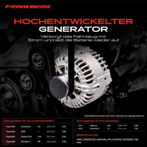 1x Lichtmaschine Generator für Hyundai Grandeur Sonata V iX55 KIA 3.3L 3.8L Bild 1x Lichtmaschine Generator für Hyundai Grandeur Sonata V iX55 KIA 3.3L 3.8L