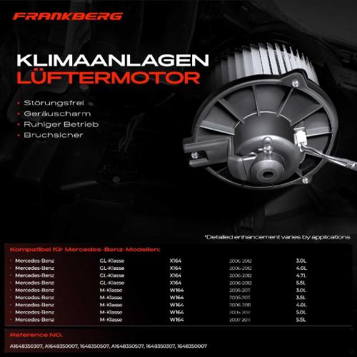 Frankberg 1x Gebläsemotor Innenraumgebläse für Mercedes-Benz GL-Klasse X164 M-Klasse W164 Bild Frankberg 1x Gebläsemotor Innenraumgebläse für Mercedes-Benz GL-Klasse X164 M-Klasse W164
