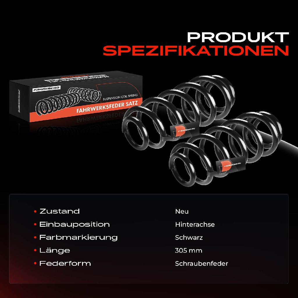 2x Fahrwerksfeder Hinterachse für Seat Leon 1P1 2.0L 2005-2012