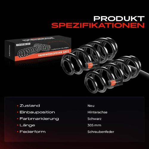 2x Fahrwerksfeder Hinterachse für Seat Leon 1P1 2.0L 2005-2012 Bild 2x Fahrwerksfeder Hinterachse für Seat Leon 1P1 2.0L 2005-2012