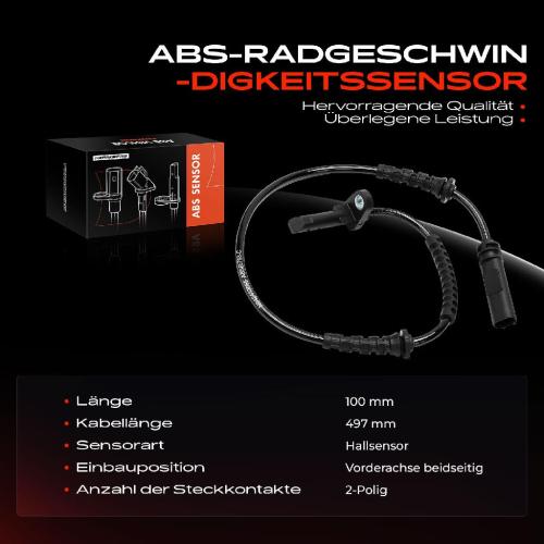 1x ABS Sensor Vorderachse beidseitig für BMW I3 I01 0.6L Bj ab 2013 Bild 1x ABS Sensor Vorderachse beidseitig für BMW I3 I01 0.6L Bj ab 2013