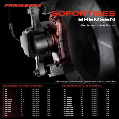 4x Bremsbeläge Vorderachse für Audi A4 Allroad Avant A5 Cabriolet Sportback 2007-2017 Bild 4x Bremsbeläge Vorderachse für Audi A4 Allroad Avant A5 Cabriolet Sportback 2007-2017