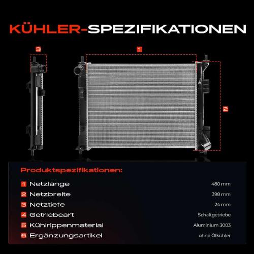 1x Kühler Wasserkühler Motorkühler für Hyundai iX20 JC KIA Venga YN Bild 1x Kühler Wasserkühler Motorkühler für Hyundai iX20 JC KIA Venga YN