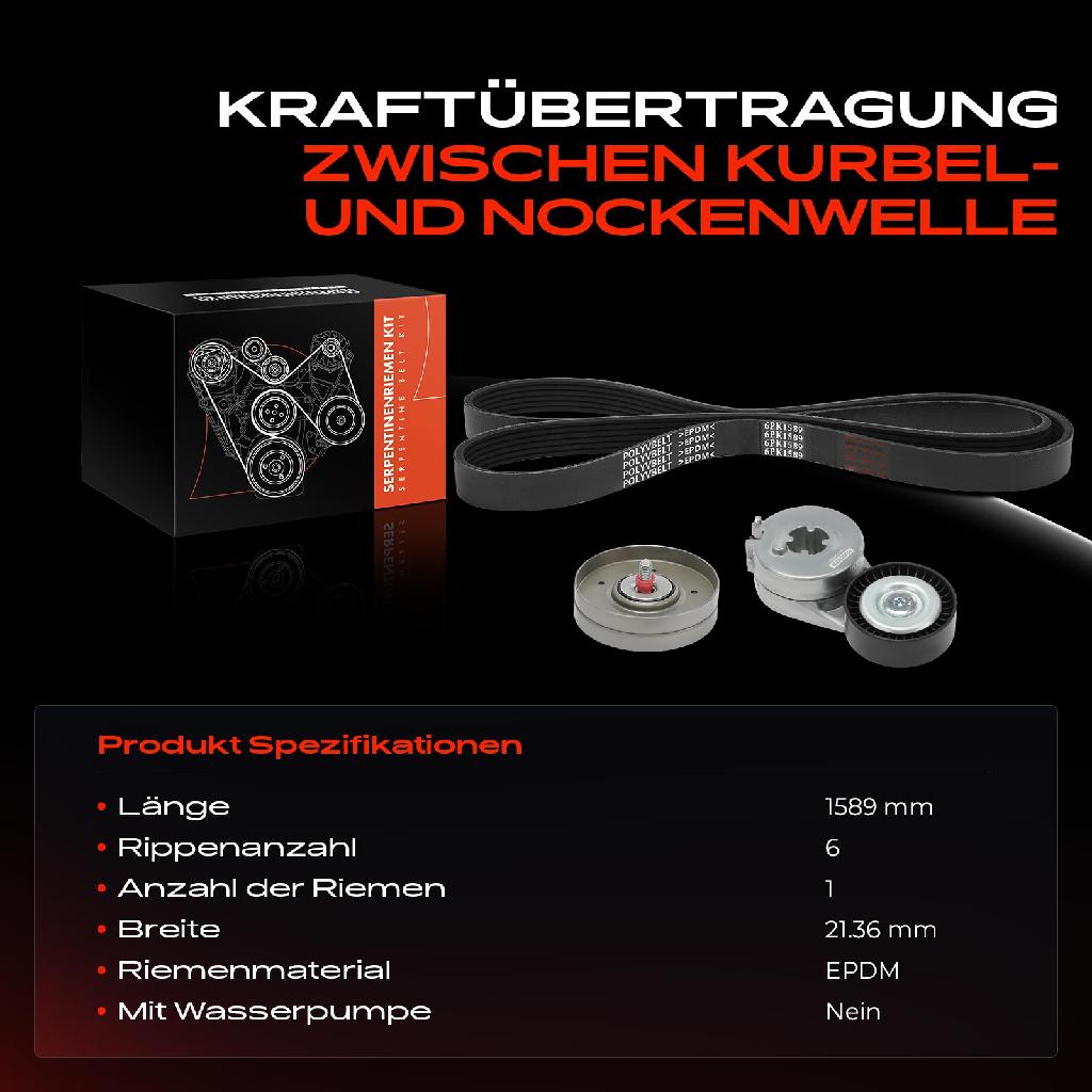 1x Keilrippenriemensatz für VW Golf Passat Tiguan Audi A3 A4 A5 Q5 Seat Exeo