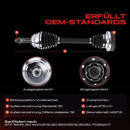 Frankberg 1x Antriebswelle Vorderachse für Toyota Previa R3 2.0L 2.4L 2000-2003 Bild Frankberg 1x Antriebswelle Vorderachse für Toyota Previa R3 2.0L 2.4L 2000-2003