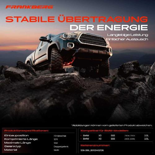 Frankberg 1x Kardanwelle Gelenkwelle Hinterachse für BMW X3 E83 2.5L 2004-2006 Bild Frankberg 1x Kardanwelle Gelenkwelle Hinterachse für BMW X3 E83 2.5L 2004-2006