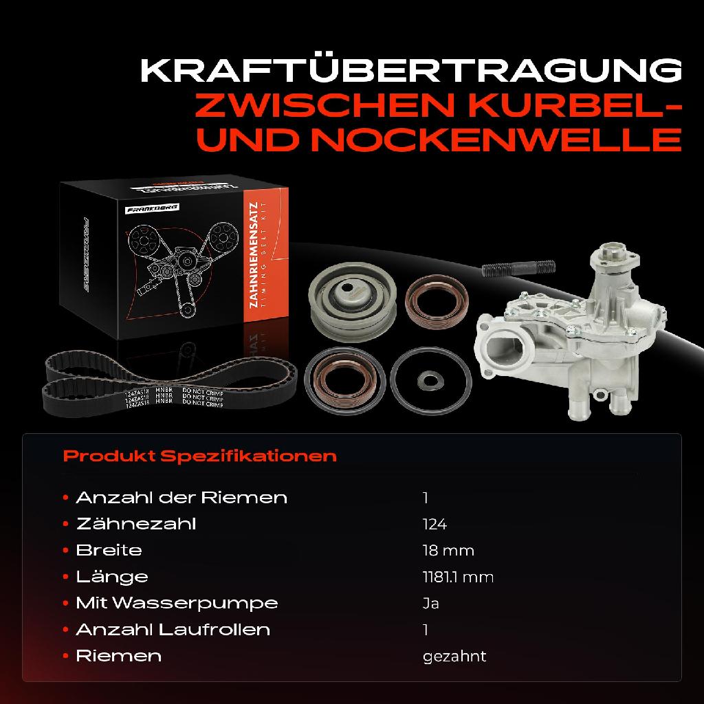 1x Zahnriemensatz Zahnriemen Wasserpumpe für VW Golf Passat Transporter Seat Ibiza