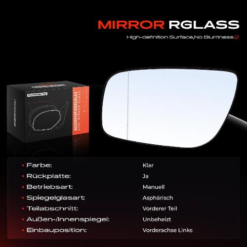 1x Spiegelglas Außenspiegel links für Renault Clio Megane Scénic Laguna Bild 1x Spiegelglas Außenspiegel links für Renault Clio Megane Scénic Laguna