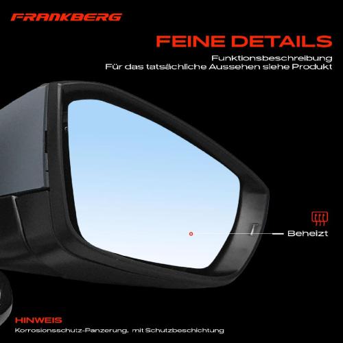 Frankberg 1x Außenspiegel Rechts für Skoda Octavia III 5E3 NL3 NR3 5E5 5E6 2012-2017 Bild Frankberg 1x Außenspiegel Rechts für Skoda Octavia III 5E3 NL3 NR3 5E5 5E6 2012-2017