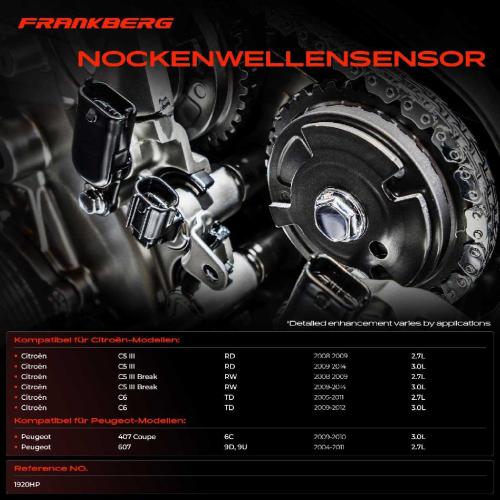 1x Nockenwellenposition Sensor für Peugeot 407 607 Citroën C5 III C6 2.7L 3.0L Bild 1x Nockenwellenposition Sensor für Peugeot 407 607 Citroën C5 III C6 2.7L 3.0L