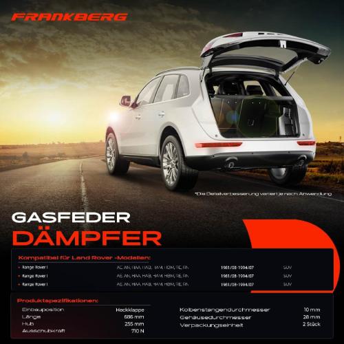 2x Gasfeder Dämpfer Heckklappe für Land Rover Range Rover I AE HAB SUV 1981-1994 Bild 2x Gasfeder Dämpfer Heckklappe für Land Rover Range Rover I AE HAB SUV 1981-1994