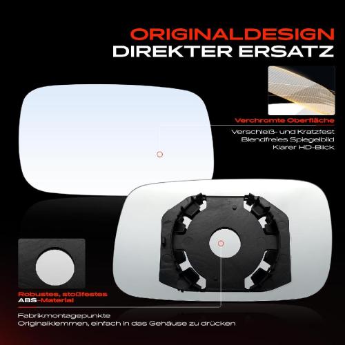 1x Spiegelglas Außenspiegel rechts für Opel Meriva A X03 1.3L 1.4L 1.6L 2003-2010 Bild 1x Spiegelglas Außenspiegel rechts für Opel Meriva A X03 1.3L 1.4L 1.6L 2003-2010