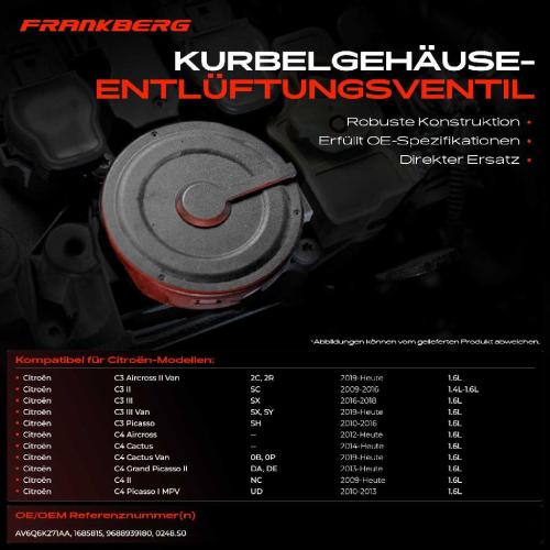 1x Ventil Kurbelgehäusentlüftung für Citroën Berlingo Fiat Ford C-Max Focus Opel Bild 1x Ventil Kurbelgehäusentlüftung für Citroën Berlingo Fiat Ford C-Max Focus Opel