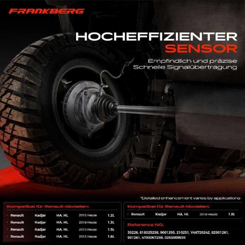 Frankberg 1x ABS Sensor Hinterachse rechts für Renault Kadjar HA HL 1.2L 1.3L 1.5L 1.6L 1.8L Bj ab 2015 Bild Frankberg 1x ABS Sensor Hinterachse rechts für Renault Kadjar HA HL 1.2L 1.3L 1.5L 1.6L 1.8L Bj ab 2015