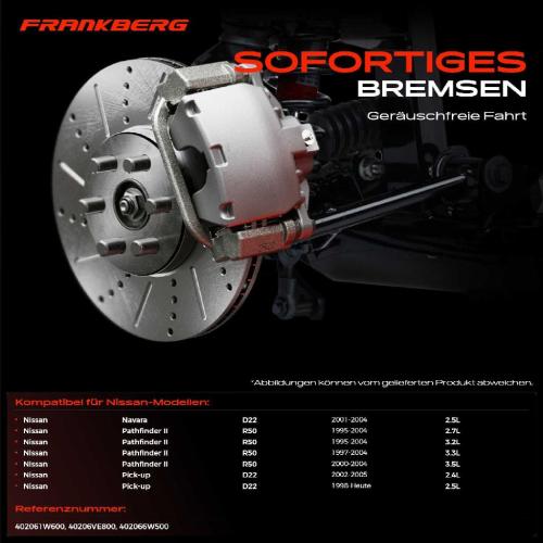 Frankberg 2x Bremsscheiben Vorderachse für Nissan Navara Pathfinder II Pick-up D22 R50 Bj ab 1995 Bild Frankberg 2x Bremsscheiben Vorderachse für Nissan Navara Pathfinder II Pick-up D22 R50 Bj ab 1995