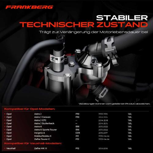 Frankberg 1x Thermostat Kühlmittel für Opel Astra J Stufenheck K Insignia A B Meriva B Zafira Bild Frankberg 1x Thermostat Kühlmittel für Opel Astra J Stufenheck K Insignia A B Meriva B Zafira