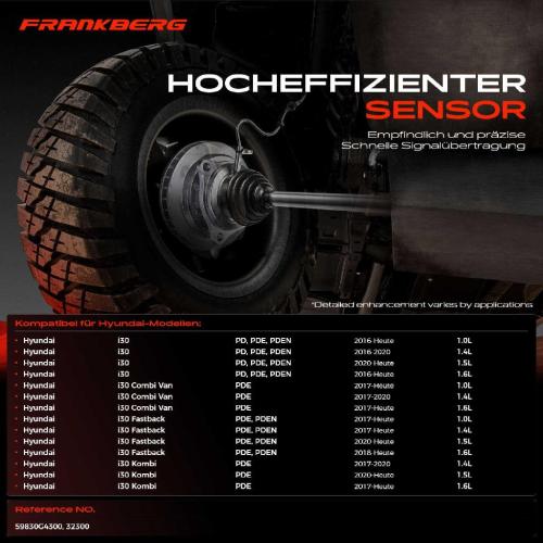 Frankberg 1x ABS Sensor Vorderachse rechts für Hyundai i30 Combi Van Fastback Hatchback Kombi Bj ab 2016 Bild Frankberg 1x ABS Sensor Vorderachse rechts für Hyundai i30 Combi Van Fastback Hatchback Kombi Bj ab 2016