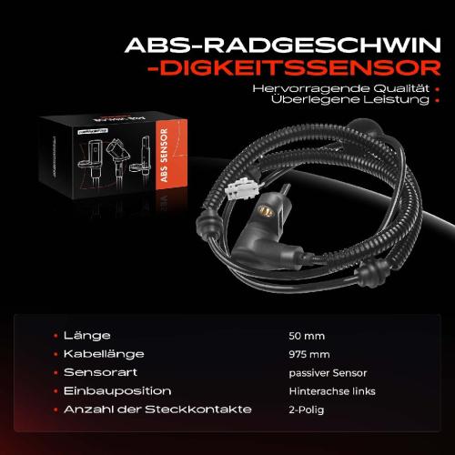 Frankberg 1x ABS Sensor Hinterachse links f r KIA Rio II Stufenheck Schr gheck 1.4L 1.5L 1.6L 1.3L 2000-2011 Bild Frankberg 1x ABS Sensor Hinterachse links f r KIA Rio II Stufenheck Schr gheck 1.4L 1.5L 1.6L 1.3L 2000-2011