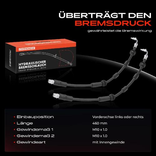 2x Bremsschlauch Bremsschläuche Vorderachse Links oder Rechts für Audi R8 422 423 427 429 Bild 2x Bremsschlauch Bremsschläuche Vorderachse Links oder Rechts für Audi R8 422 423 427 429