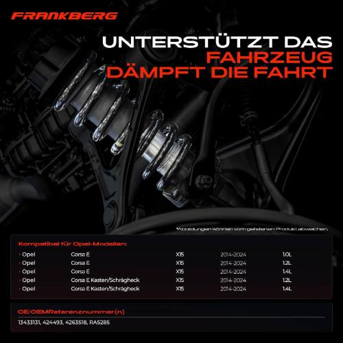 Frankberg 2x Fahrwerksfeder Hinterachse für Opel Corsa E X15 Corsa E Kasten/Schrägheck Bj ab 2014 Bild Frankberg 2x Fahrwerksfeder Hinterachse für Opel Corsa E X15 Corsa E Kasten/Schrägheck Bj ab 2014