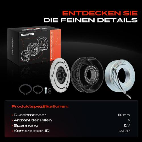 1x Magnetkupplung Klimakompressor für BMW X5 E70 3.0L 2006-2010 Bild 1x Magnetkupplung Klimakompressor für BMW X5 E70 3.0L 2006-2010