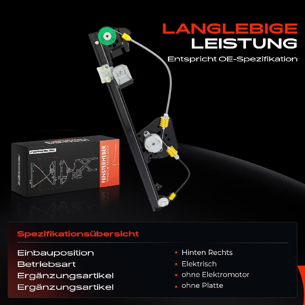 1x Fensterheber Hinten Rechts für BMW X3 F25 2010/09-2017/08