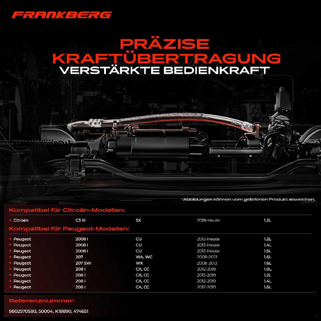 2x Seilzug Feststellbremse Hinterachse beidseitig für Citroën C3 SX Peugeot 207 208