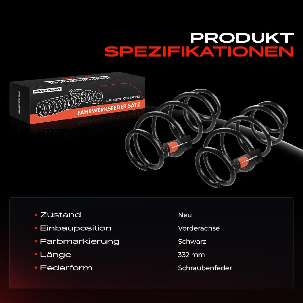 2x Fahrwerksfeder Vorderachse für VW Polo 9N 1.4L 2001-2009