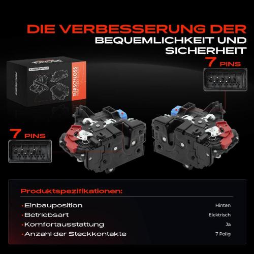 Frankberg 2x Türschloss Hinten für VW Golf Plus V VI Variant Jetta IV Touareg Touran Seat Toledo III Skoda Bild Frankberg 2x Türschloss Hinten für VW Golf Plus V VI Variant Jetta IV Touareg Touran Seat Toledo III Skoda