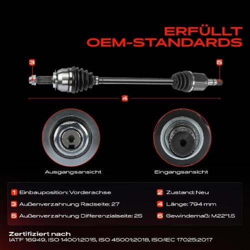 Frankberg 1x Antriebswelle Vorderachse für Subaru Forester SH Impreza G3 GH GR XV GP WRX Stufenheck GJ Bild Frankberg 1x Antriebswelle Vorderachse für Subaru Forester SH Impreza G3 GH GR XV GP WRX Stufenheck GJ